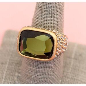 Vintage Round Square Mesmerizing Gold Tone Ring | Size 9 | H25